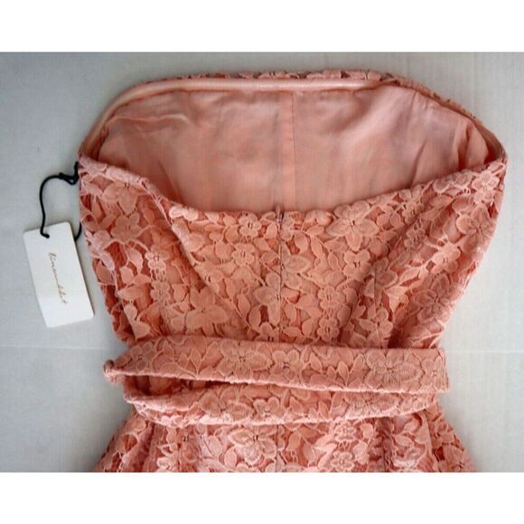 Line & Dot LR6201B Women's Sz Small Pink Floral Lace Sleeveless Lined Romper - Picture 7 of 12